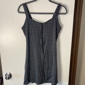 SUZY PHILLIPS Plaid Mini Preppy Y2K Grunge Academia Front Zip Dress Small